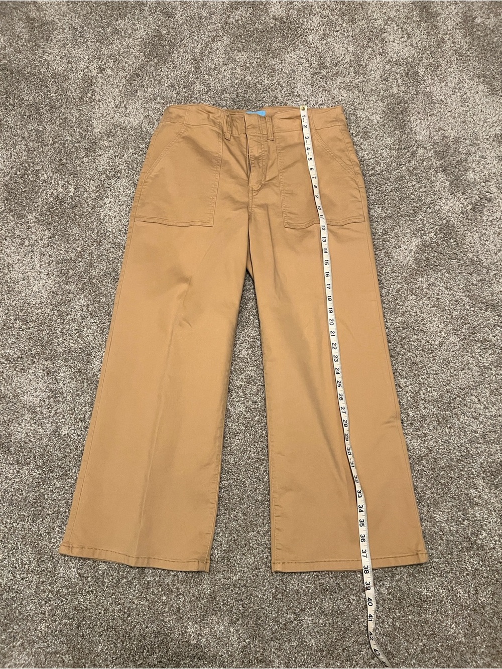 Draper James wide leg, flat front, high waist twill trousers, size 14